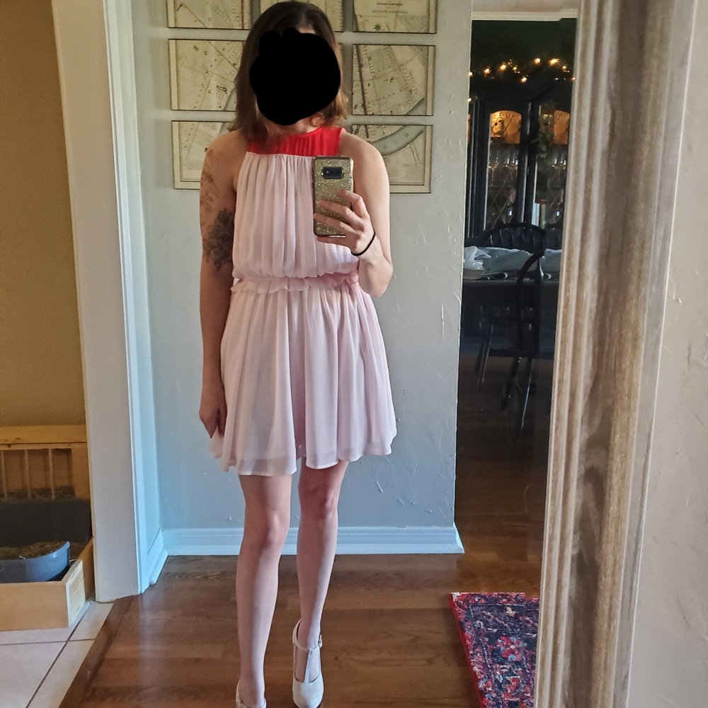 Pink flowy dress